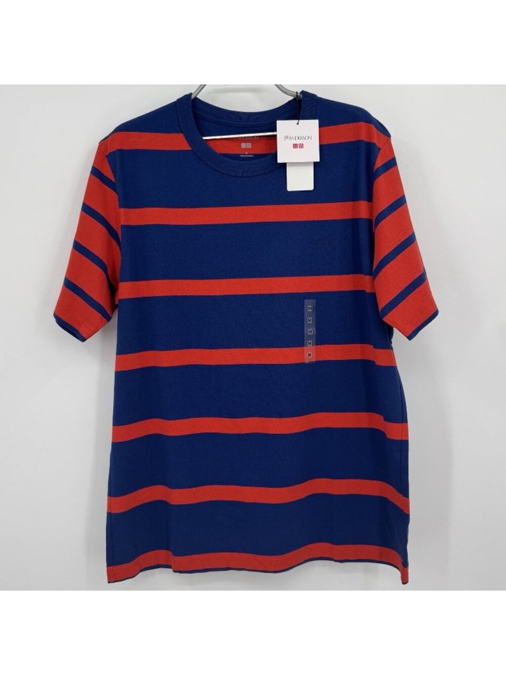 Uniqlo x JW Anderson Navy/Red Striped Short Sleeve T-Shirt size M 100% Cotton